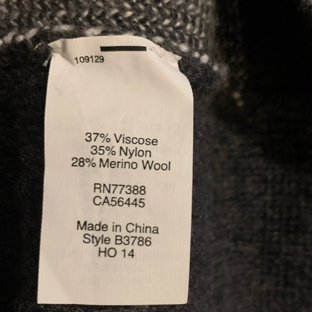 J. Crew Gray and Cream Deer Intarsia V-Neck Sweater